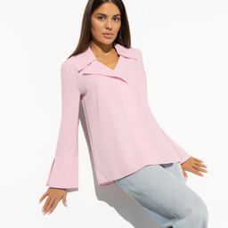 Блуза с имитацией запаха Амбассадор стиля (rose) - Charutti фото 2