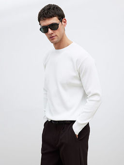 Bisiklet Yaka Fitilli Erkek Triko Kazak