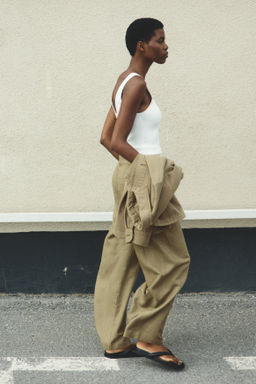 Pantal?n barrel en mezcla de lino - H&m фото 4