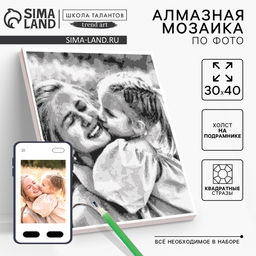 Алмазная мозаика по фото, на раме 30*40, полное заполнение, Gray
