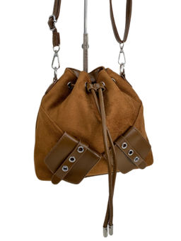 Женская сумка из искусственной замши, цвет коричневый