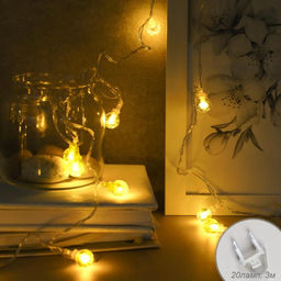 Гирлянда 3 м 20 LED Шарики с пузырьками / GN1 /уп 100/стекло