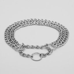 Ошейник - полуудавка металлический трехрядный, 50 см, толщина проволоки 2,5 мм - Пижон фото 2