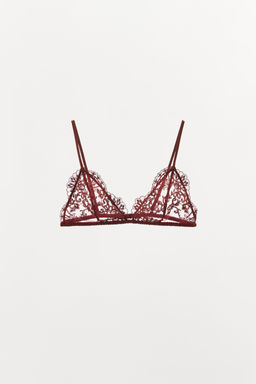 EMBROIDERED LACE TRIANGLE BRALETTE - Zara фото 3