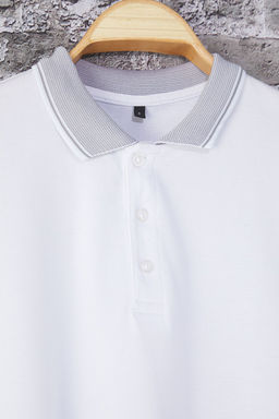TRENDYOL MAN Beyaz Regular/Normal Kesim Polo Yaka T-shirt TMNSS25PO00033 - Trendyolmilla фото 7