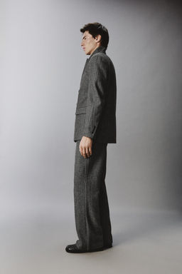HERRINGBONE TEXTURED SUIT TROUSERS WITH WOOL - Zara фото 14