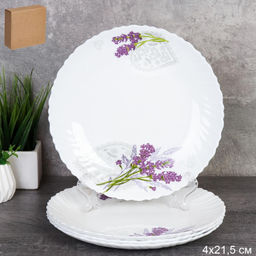Набор тарелок 4 штуки 215 мм / LHP-85 (7131) /уп 12/ Букет лаванды