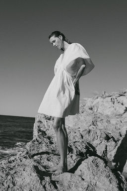 Vestido de algodon con mangas globo - H&m фото 5