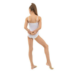 Купальник гимнастический Grace Dance, на тонких бретелях, р. 36, цвет белый  фото 7