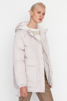 TRENDYOLMILLA Siyah Regular Kapusonlu Kemerli Su Itici Sisme Mont TWOAW23MO00188 фото 19