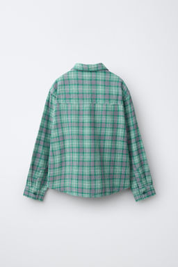 CAMISA ESTAMPADO CUADROS / Verde medio