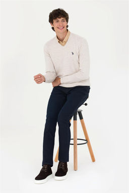 U. S. Polo Assn Мужской базовый свитер из каменного меланжа - U.s. polo assn фото 11
