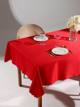 Скатерть Доляна, однотонная, 140?180 см, красная, 140 г/м?, 100% п/э