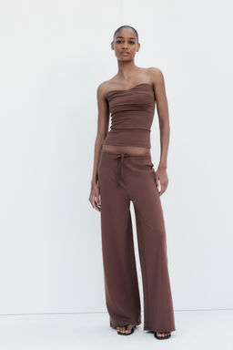TEXTURED STRAIGHT LEG TROUSERS