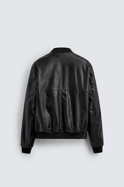 LEATHER EFFECT BOMBER JACKET - Zara фото 16