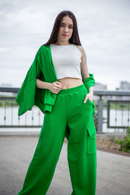 299 Костюм женский карго, зеленый - Knitka wear фото 7