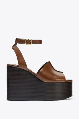 LEATHER WEDGE WITH STRAP - Zara фото 3