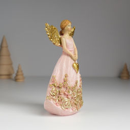 Фигурка полистоун Ангел с розами на платье, 7.5?5?14 см, МИКС