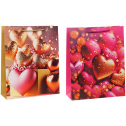 Пакет подарочный "Море сердец" 26*32*10 см