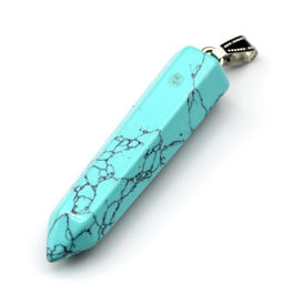 Подвеска из бирюзы (имитация) кристалл 11*49мм