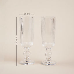 Бокалы для шампанского SL Home «Модерн», 150 мл, 5.5×18.5 см, набор 2 шт., стекло, прозрачные