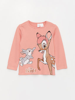 Bisiklet Yaka Uzun Kollu Bambi Bask?l? K?z Bebek Pijama Tak?m?