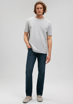 Marcus Mavi Premium Puslu Koyu Mavi Jean Pantolon