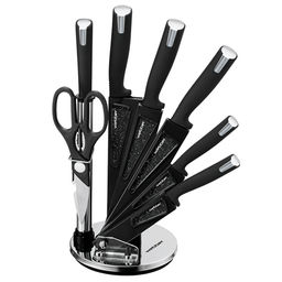 WEBBER BE-2272N Набор ножей на акриловой подставке 8 пр. (нерж.сталь+антибактер.покрытие) (6)