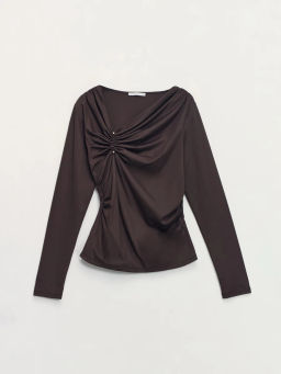 Лонгслив с декоративным узлом / Zarina  фото 8