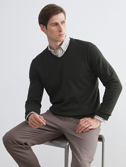 V Yaka Erkek Triko Kazak