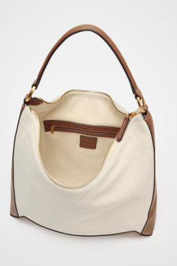 CANVAS SLOUCHY SHOULDER BAG - Zara фото 4