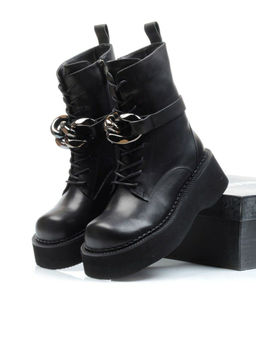 01-CYX03-1 BLACK Ботинки демисезонные женские (натуральная кожа, байка) - Фабричный китай фото 17