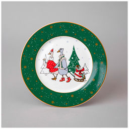 Тарелка закусочная "Family christmas" 20 см 425-207 #НовыйГод /АРТИ-М/