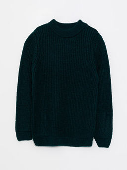 Bisiklet Yaka Basic Uzun Kollu Erkek ?ocuk Triko Kazak