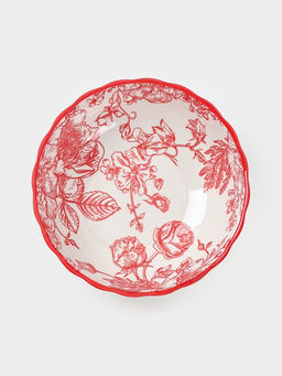 Салатник Botanica, 550 мл, 15×5.5 см, фарфор, белый, красный