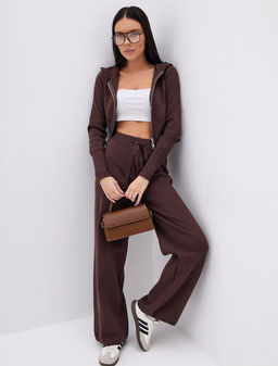 K13057 Костюм: брюки и джемпер (вязаный трикотаж) КОРИЧНЕВЫЙ