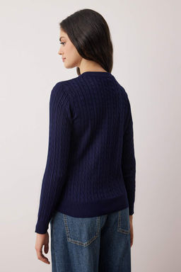 Lacivert At Nak?sl? Sac Orgu Ince Triko H?rka TWOAW26HI00289 - Trendyolmilla фото 4