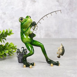 Цена за 2 шт. Фигурка Лягушка рыбак 13,5 см / YX69004DH-2 /уп 2/24/ - Галеонтрейд фото 2