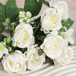 Цветок искусственный Букет роз 28 см / BR-28 /уп 1200/ (Бежевый) - Галеонтрейд фото 3