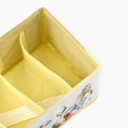 Органайзер для хранения, кофр для белья 6 ячеек Цветы, 32?15?10 см