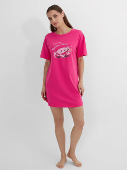 Сорочка ночная женская розовая с принтом - Mark formelle фото 4