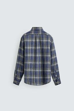 CAMISA 100% LINO CUADROS / Azules - Zara фото 8