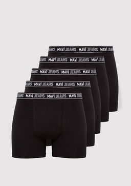 5li Basic Siyah Boxer