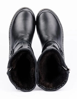 Сапоги Монголки черные с замком, войлочная подошва,