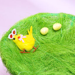 Пасхальная декоративная корзинка Цыпленок на травке 24х20х5.5 см - Simaland фото 2