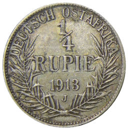 1/4 рупии 1913 года J Германская Восточная Африка