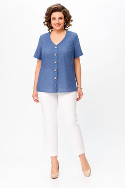 Блуза Swallow 803.2 черный+серебряный узор фото 596