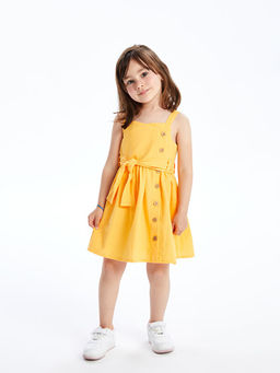 Kruvaze Yaka Ask?l? K?z Bebek Elbise