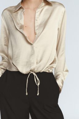 CAMISA SATINADA ZW COLLECTION / Crudo - Zara фото 2