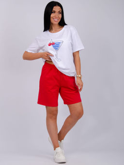 Костюм Марина красный, трикотаж - Малина фото 3